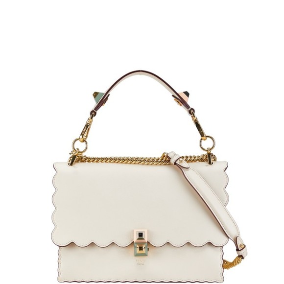 Fendi Handbags - FENDI Beige Leather Canai Chain Handbag Shoulder Bag 8BT283
